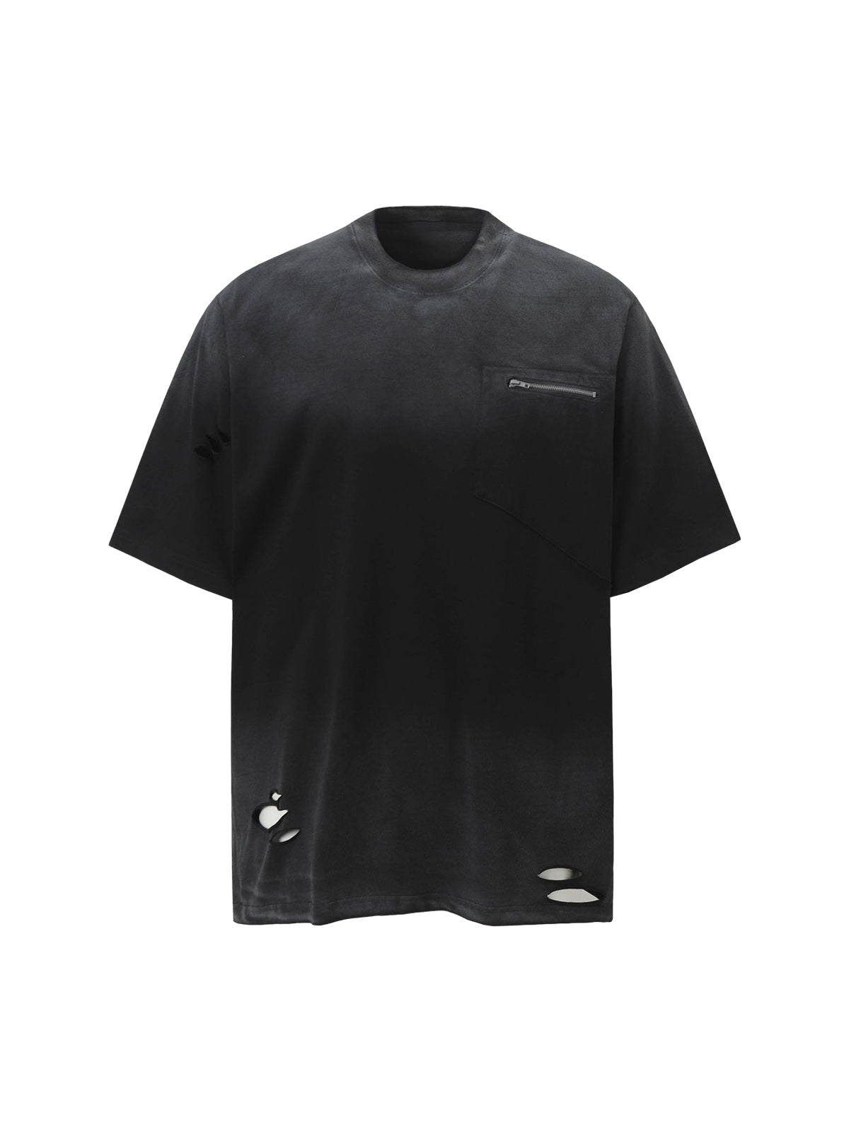 Street Dirty-Dye Distressed Cut Pocket T-shirt