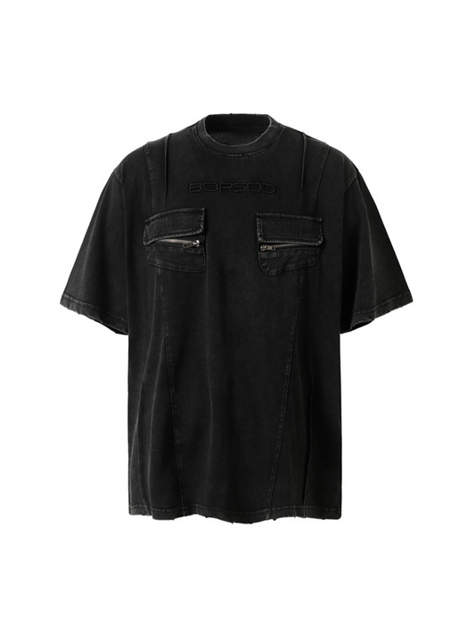 Vintage Washed Multi-Pocket T-Shirt