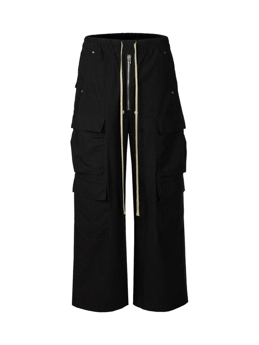 RO Style Multi-Pocket Baggy Flared Pants - 2321