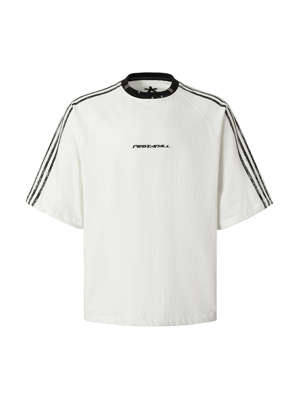 Heavy Washed Street Metal Collar T-shirt