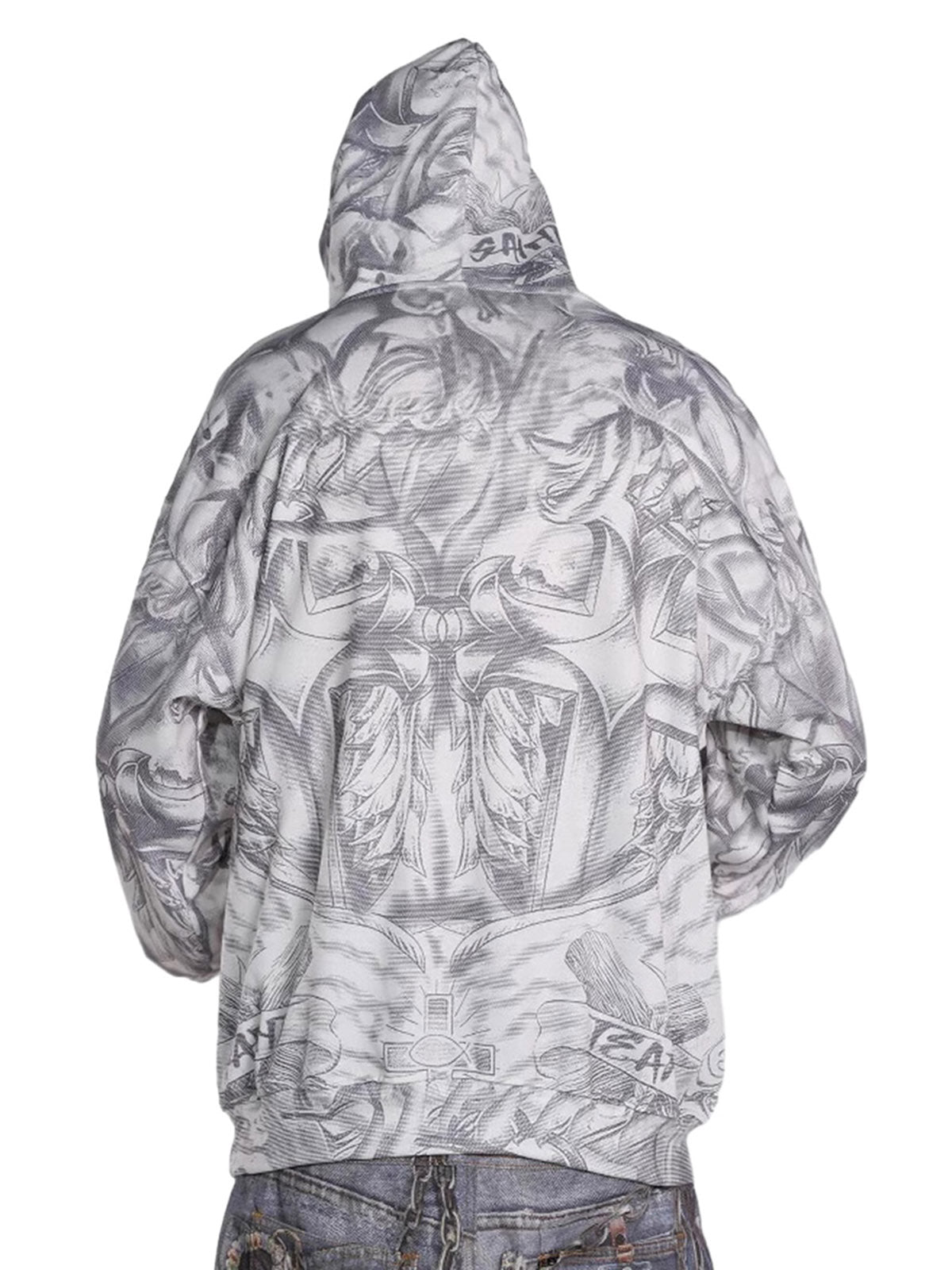 Thesupermade Street Hand-painted Zip Up Hoodie