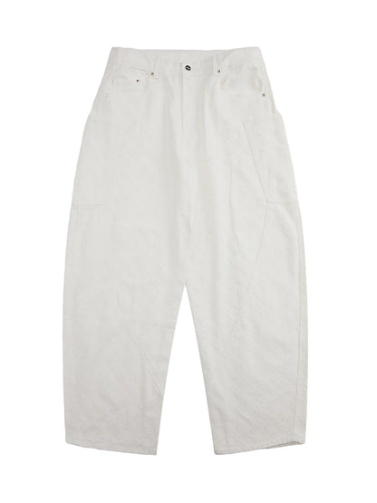 Textured Structured Barrel Jeans