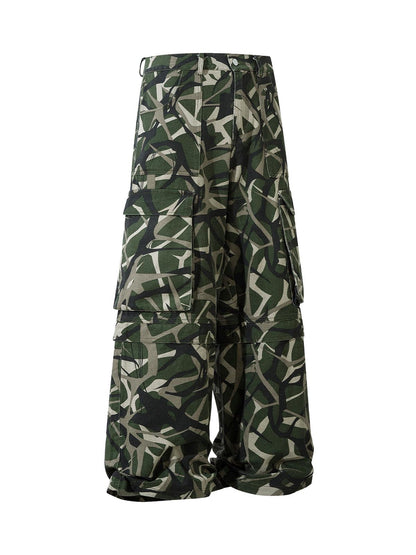 Thesupermade Camouflage Faux Two-piece Hooded Fleece Jacket Tracksuit - 2331