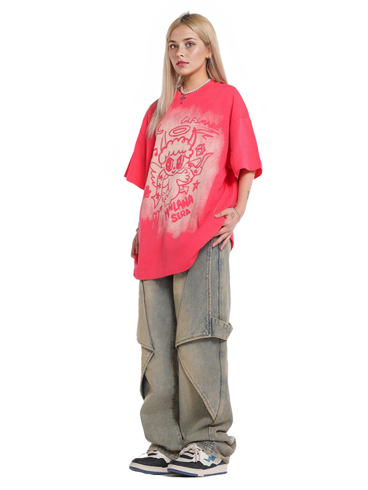 Oversized Angel Graphic T-Shirt