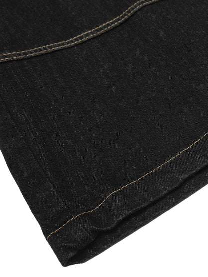 Contrast Stitched Patch Pocket Denim Jorts