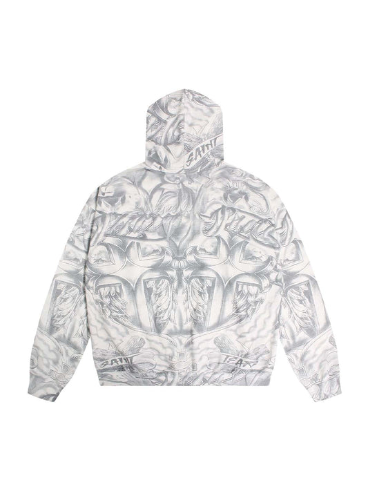 Thesupermade Street Hand-painted Zip Up Hoodie