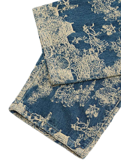 Landscape Jacquard Straight Jeans