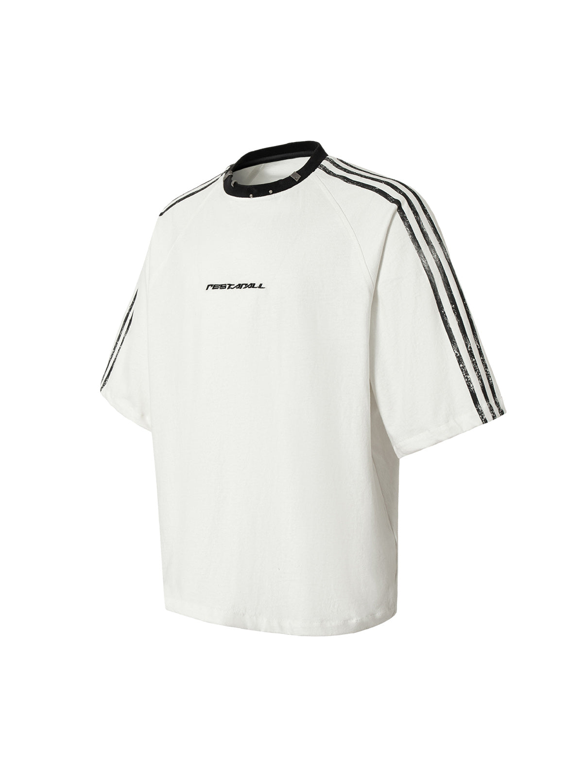 Heavy Washed Street Metal Collar T-shirt