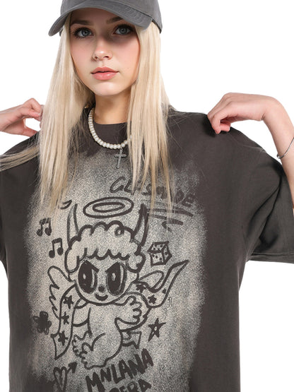 Oversized Angel Graphic T-Shirt