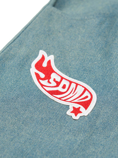 Original Street Embroidered Patch Denim Shorts
