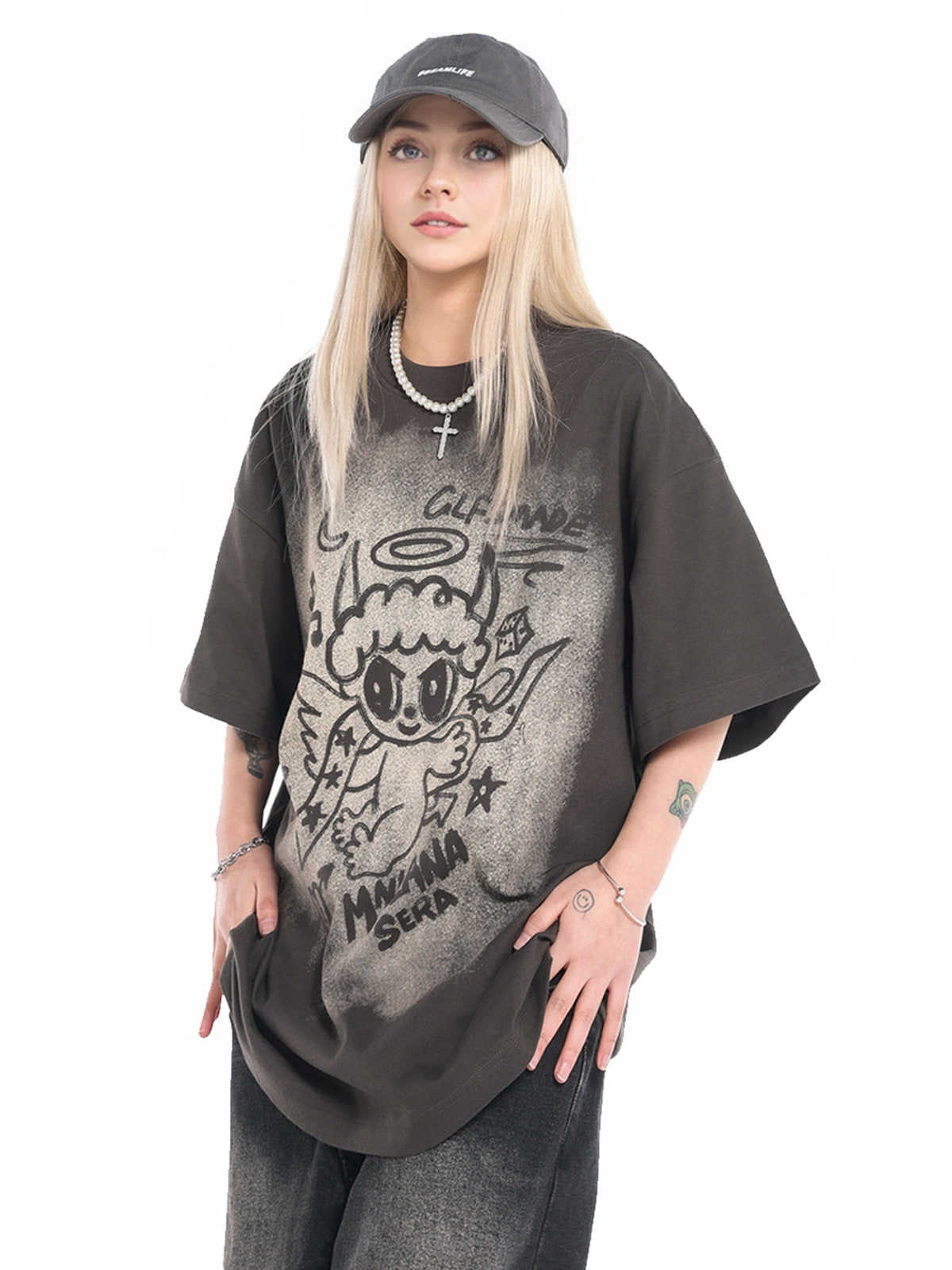 Oversized Angel Graphic T-Shirt
