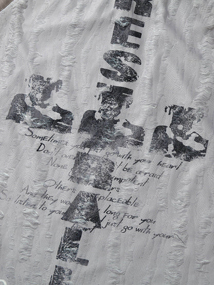 Street Stitching Cross Print T-shirt