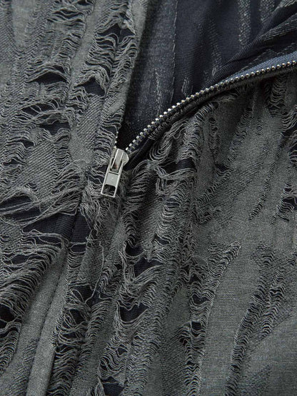 Distressed Ripped Short Sleeve Shirt