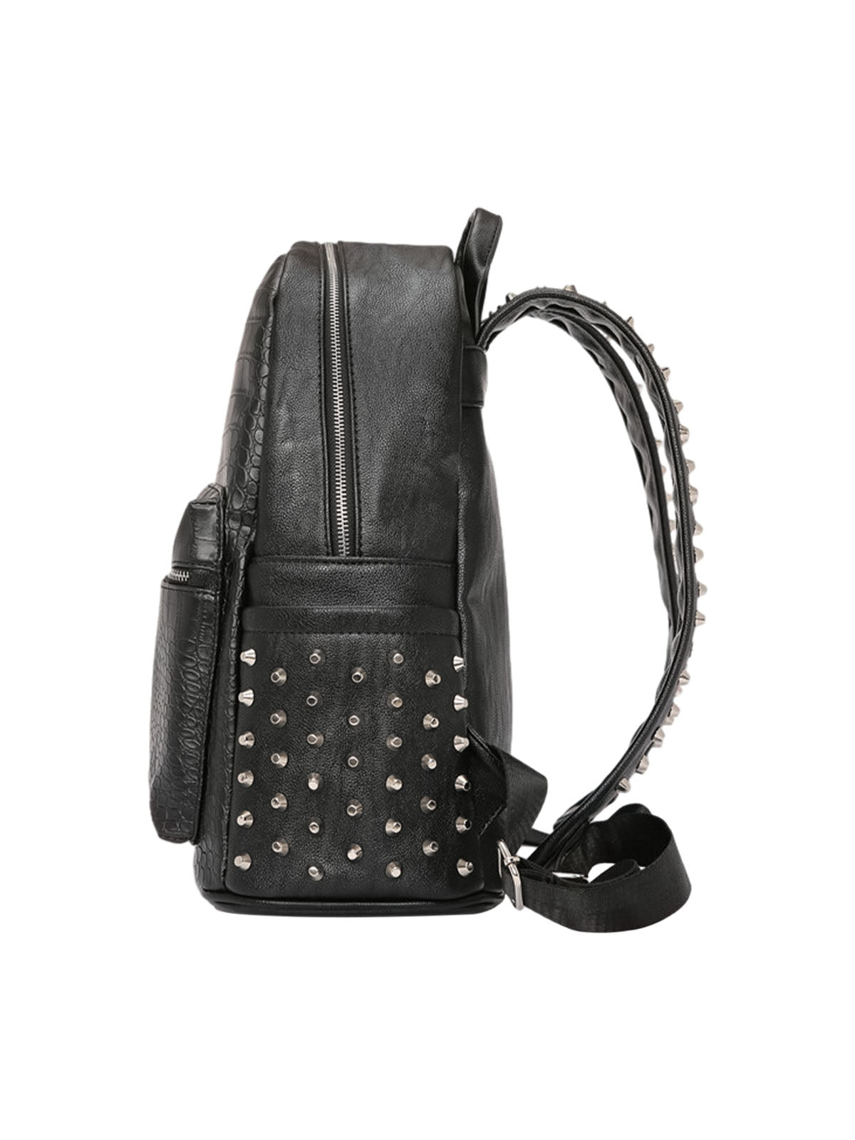 Rivet Crocodile-Print Backpack