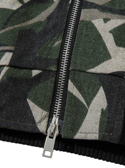 Thesupermade Camouflage Faux Two-piece Hooded Fleece Jacket Tracksuit - 2331