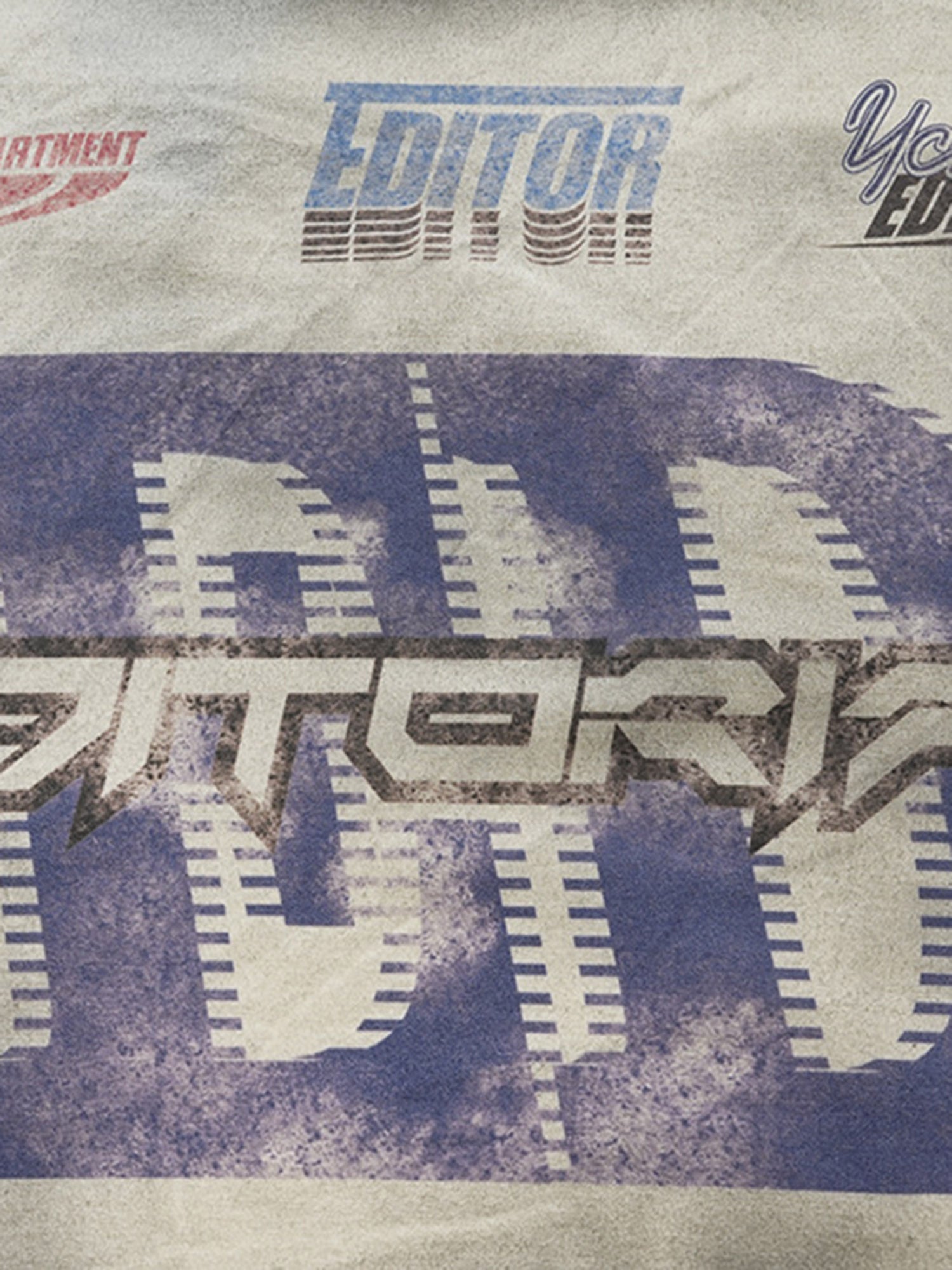 Thesupermade Dirty Wash Heavy Print Street Rap T-Shirt - 2392