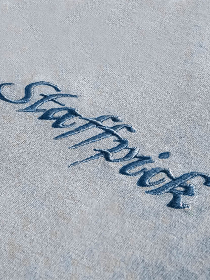Distressed Washed Embroidered Gradient Vest