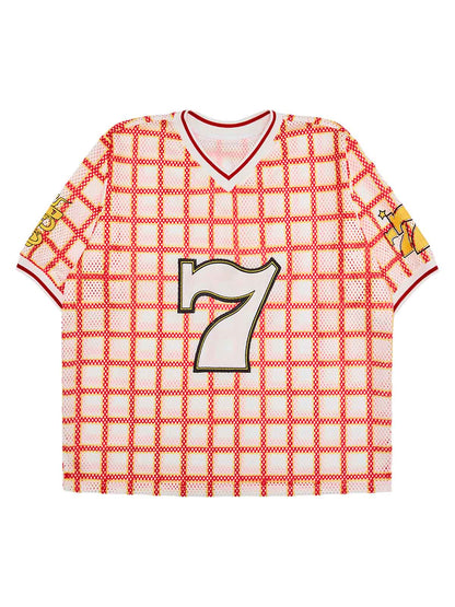 Original Jersey Plaid V-Neck T-shirt