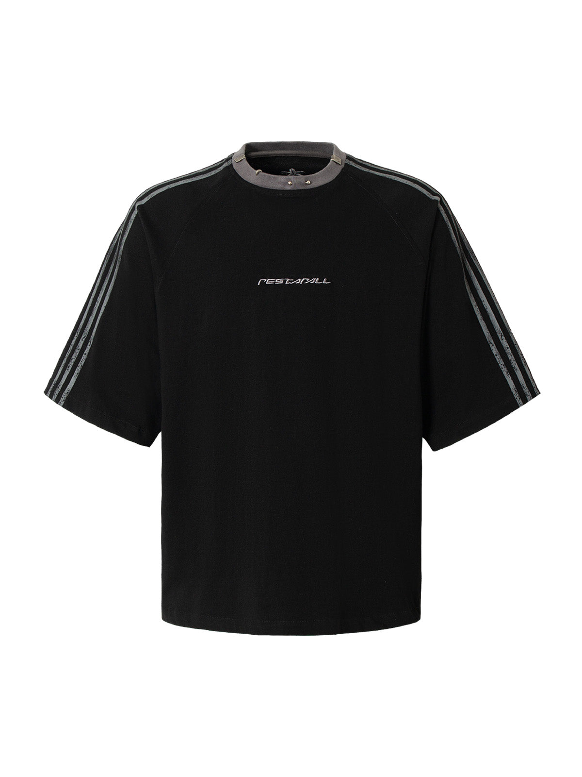 Heavy Washed Street Metal Collar T-shirt