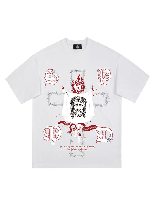 Original Skull and Jesus  Print T-Shirt