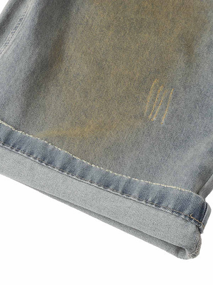 Street Wash Spray Paint Denim Jorts