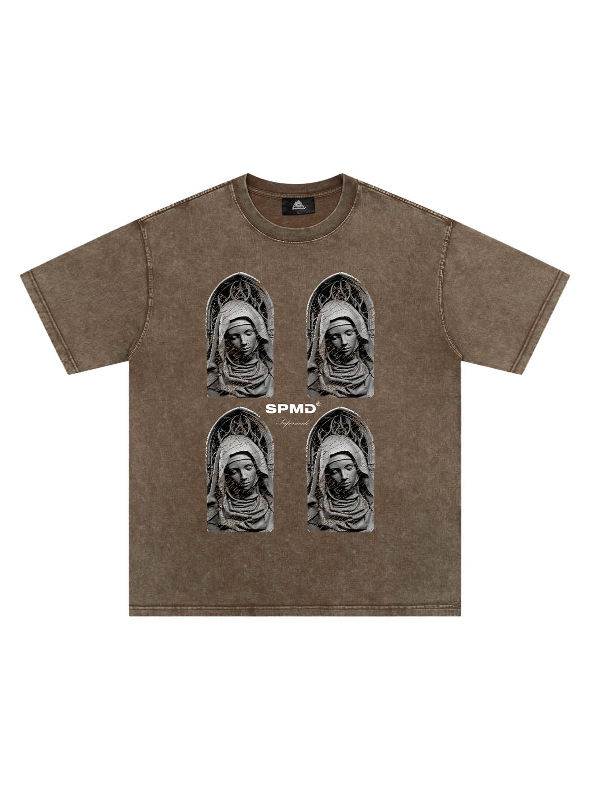 Original Virgin Mary Mottled Sculpture Print T-Shirt
