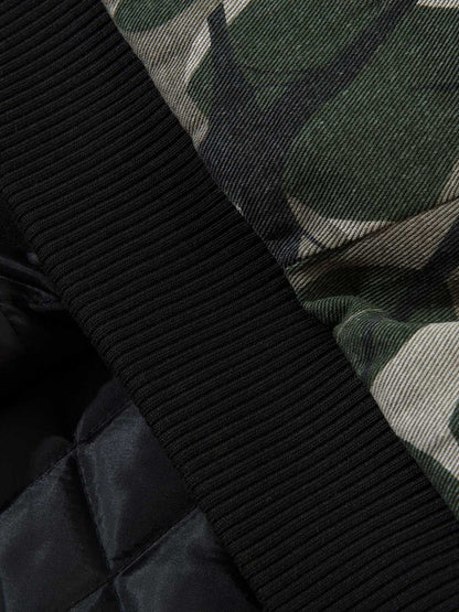 Thesupermade Camouflage Faux Two-piece Hooded Fleece Jacket Tracksuit - 2331