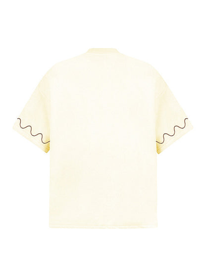 Cross and Wave Print T-Shirt