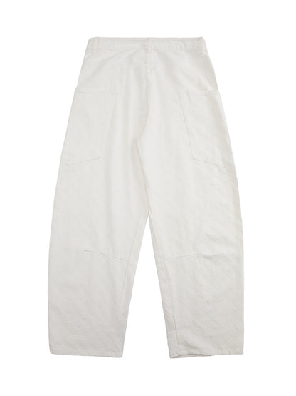 Textured Structured Barrel Jeans