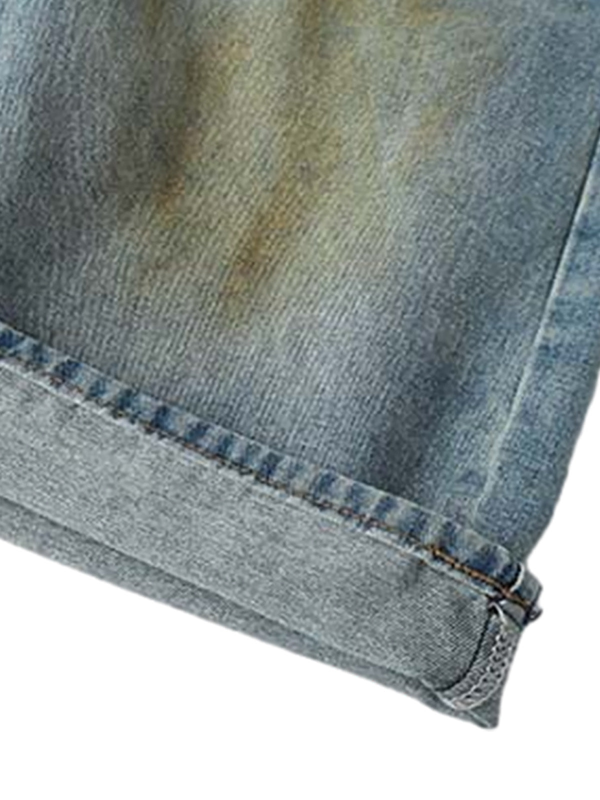 Washed Distressed Spray-Painted Ripped Jorts