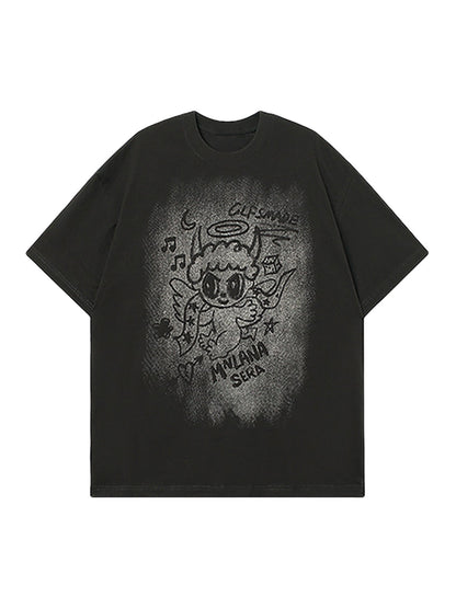 Oversized Angel Graphic T-Shirt