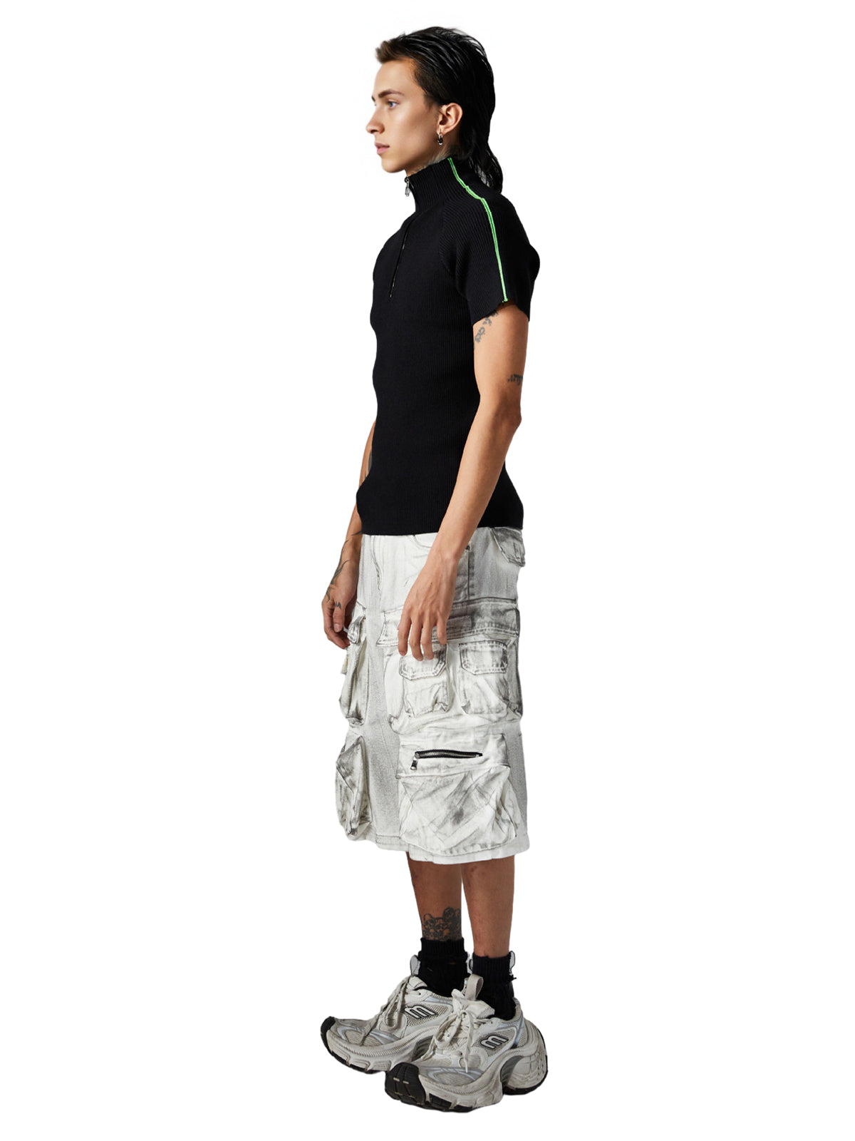 Distressed Multi-Pocket Cargo Shorts