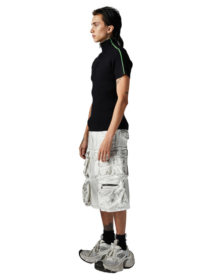 Distressed Multi-Pocket Cargo Shorts