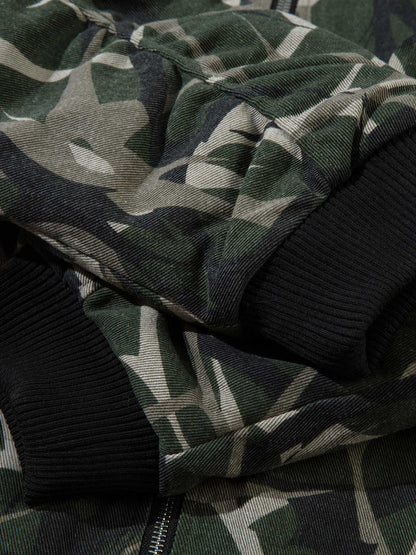 Thesupermade Camouflage Faux Two-piece Hooded Fleece Jacket Tracksuit - 2331