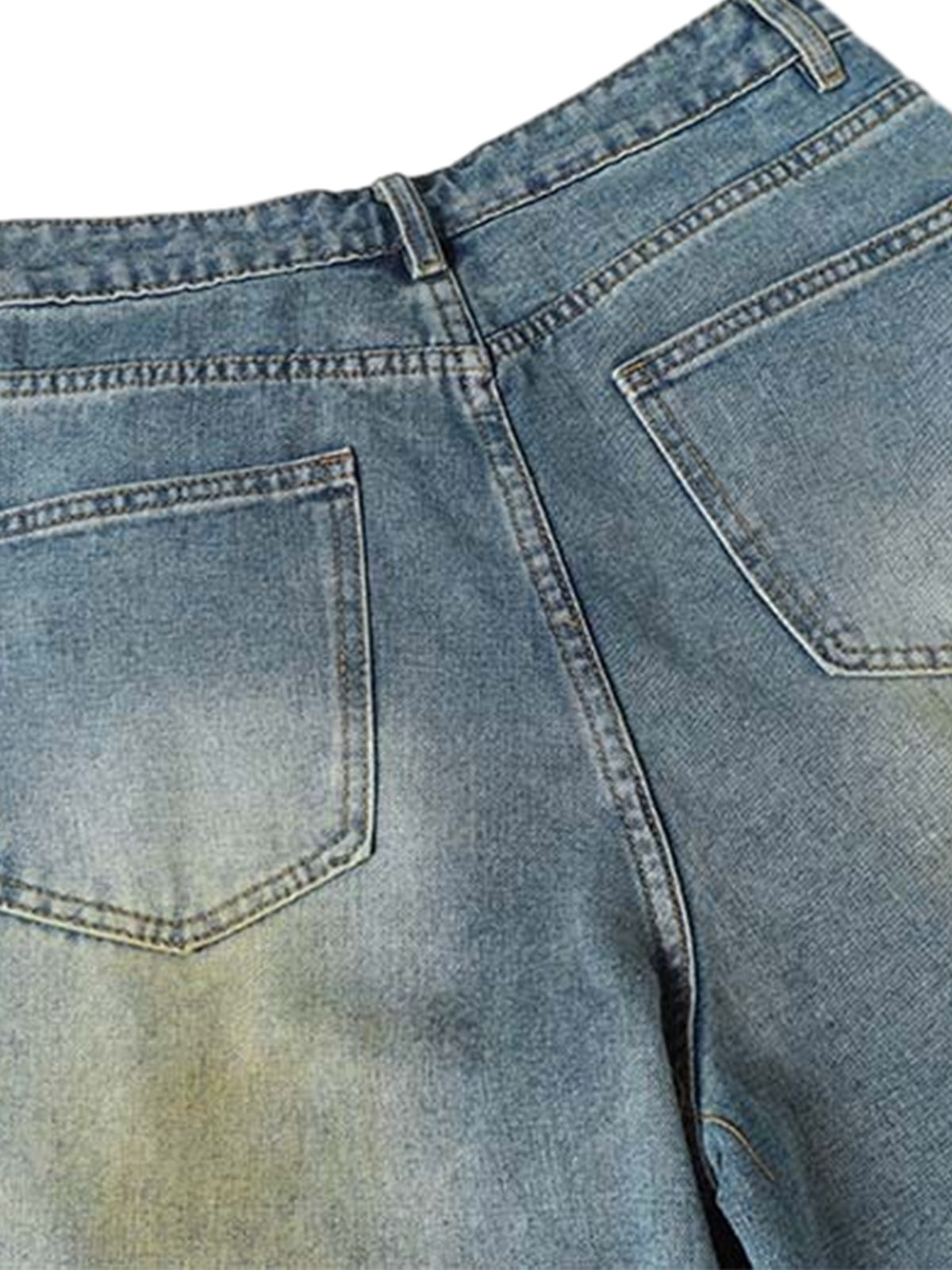 Washed Distressed Spray-Painted Ripped Jorts