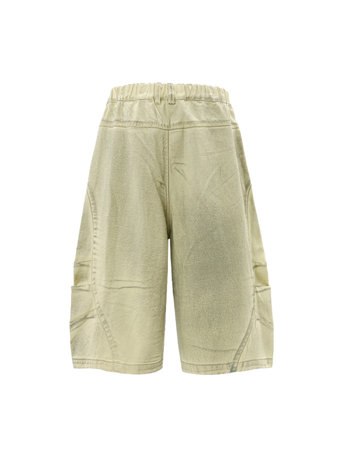 Washed Print Baggy Denim Shorts - 2375