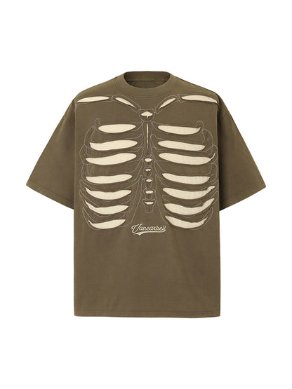 Skeleton Design Print Oversized T-Shirt