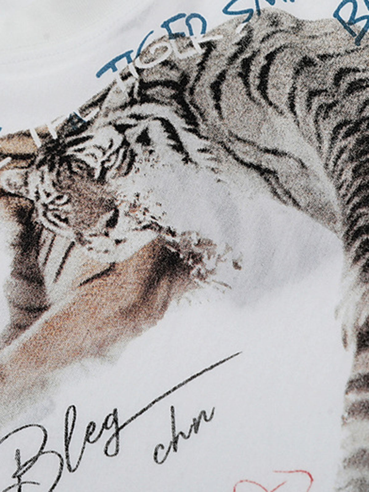 White Tiger Print T-Shirt