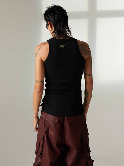 Street Heavy Rhinestone Threaded Vest