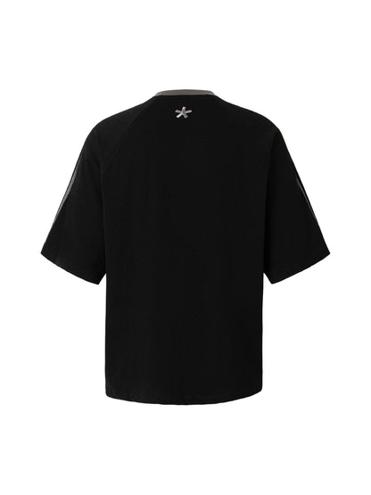 Heavy Washed Street Metal Collar T-shirt