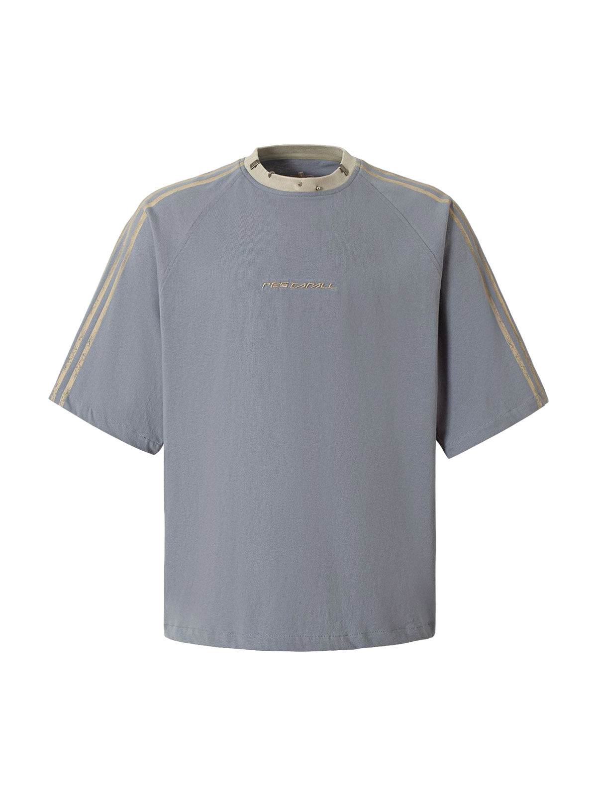 Heavy Washed Street Metal Collar T-shirt