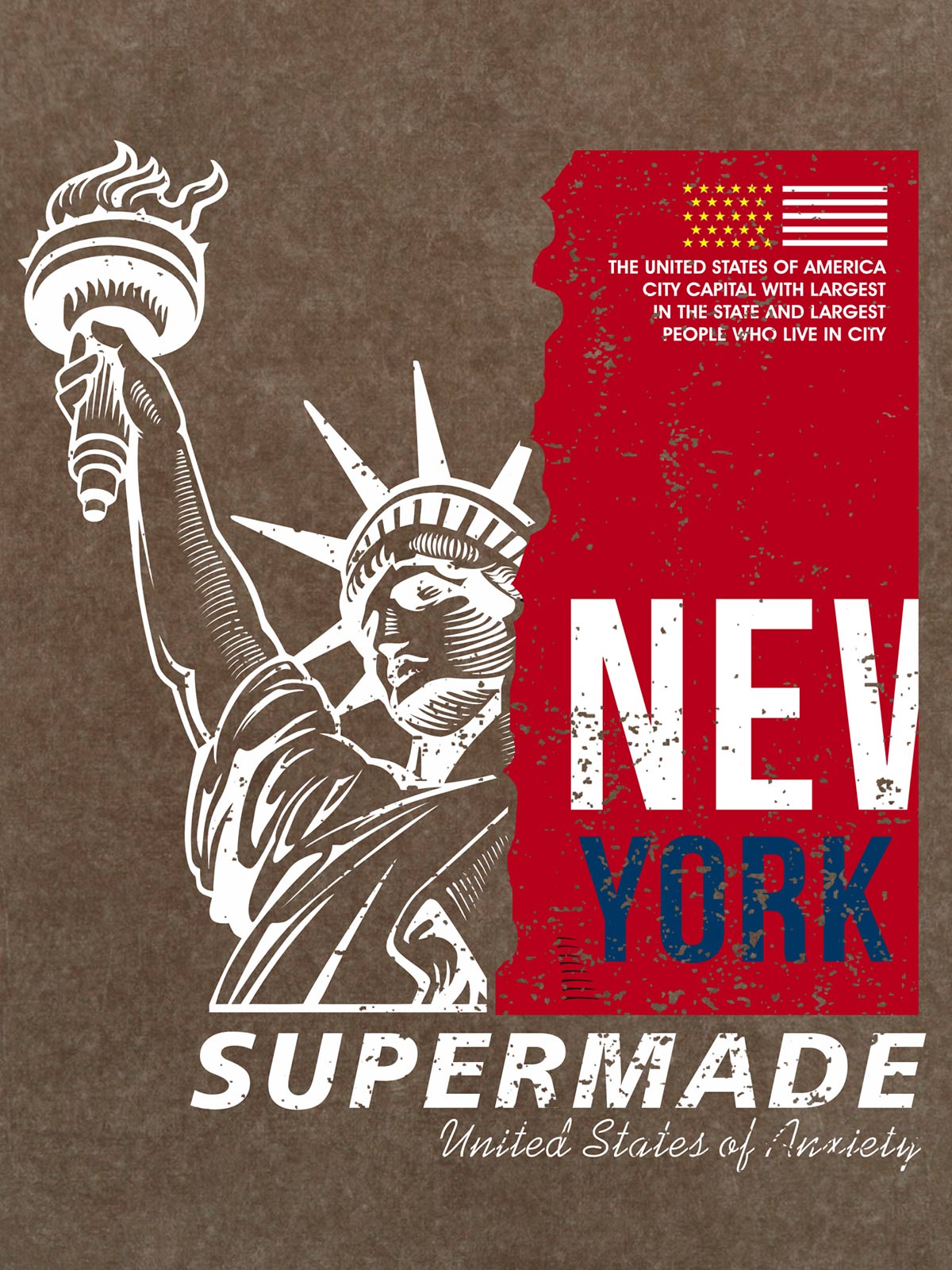 Orginal Statue of Liberty Splicing Graffiti Independence Day T-shir
