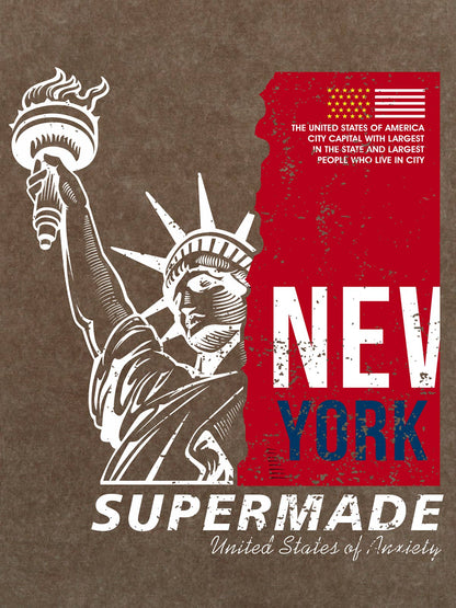 Orginal Statue of Liberty Splicing Graffiti Independence Day T-shir