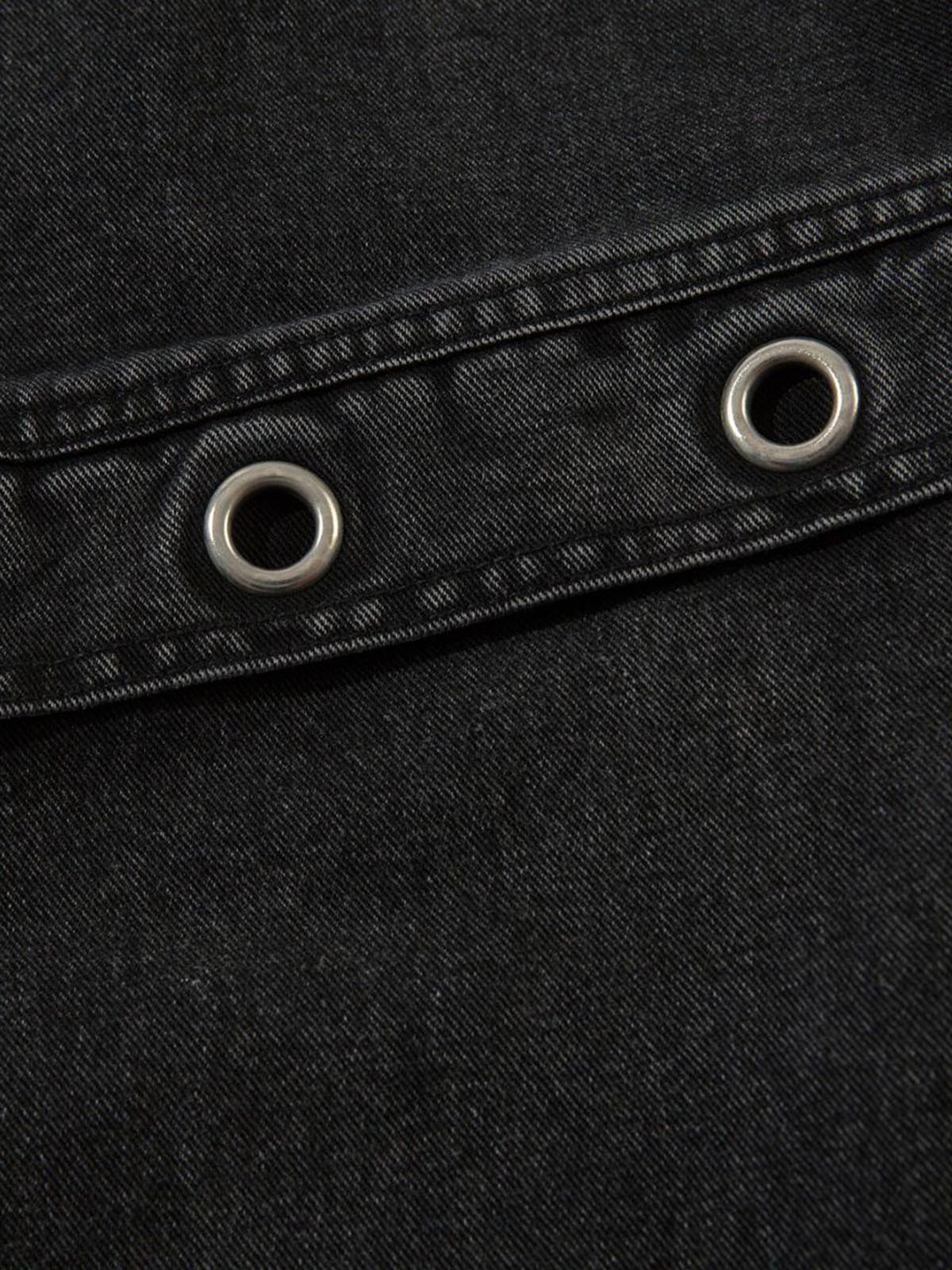 Grommet Design Multi-Pocket Cargo Jeans