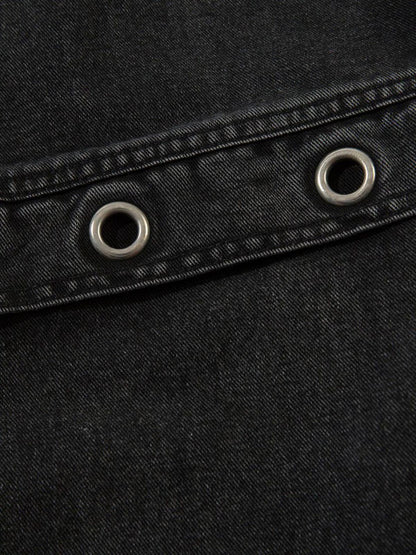 Grommet Design Multi-Pocket Cargo Jeans