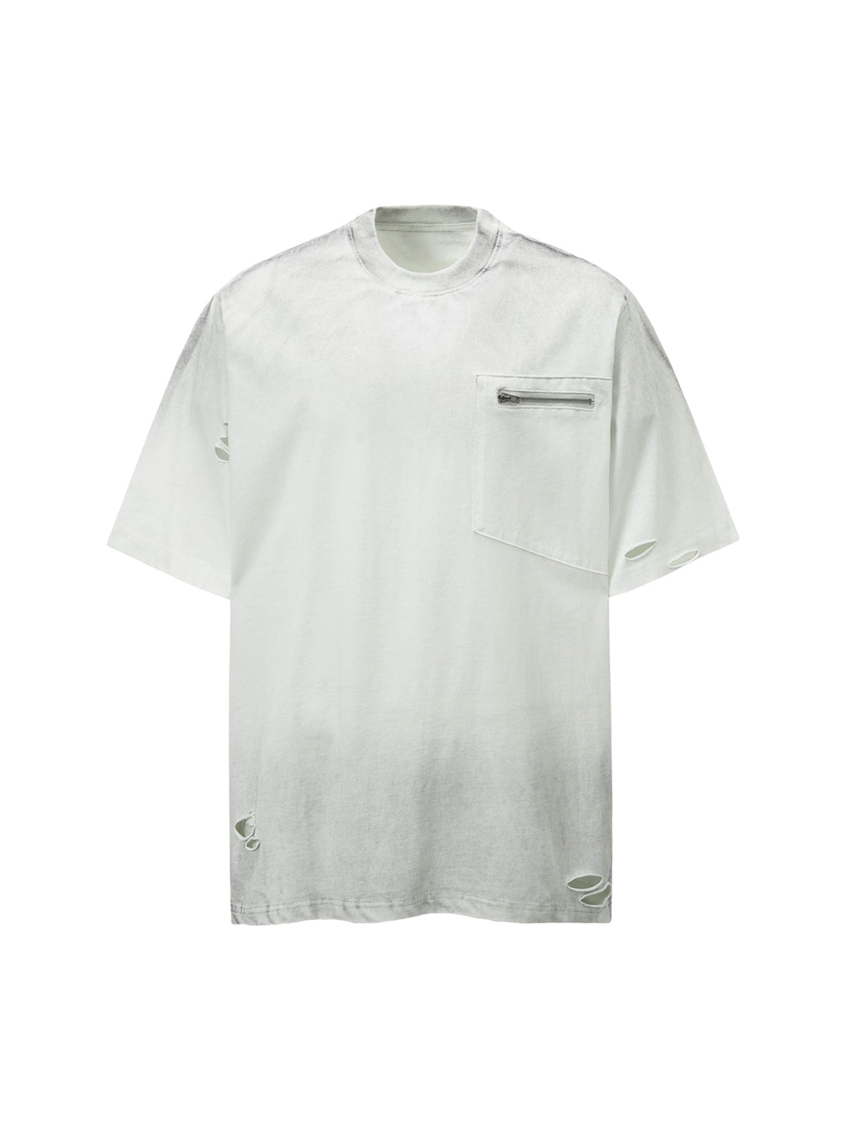 Street Dirty-Dye Distressed Cut Pocket T-shirt