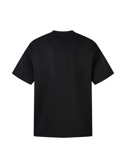 Retro Quarter Zip Up Suede Embroidered T-shirt