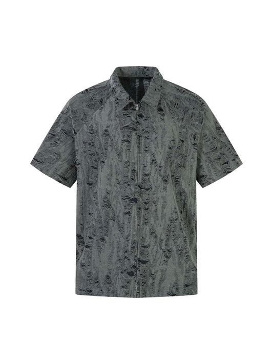 Distressed Ripped Short Sleeve Shirt