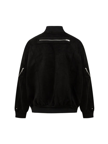 Thesupermade Cargo Camouflage Multi Zipper Bomber Jacket