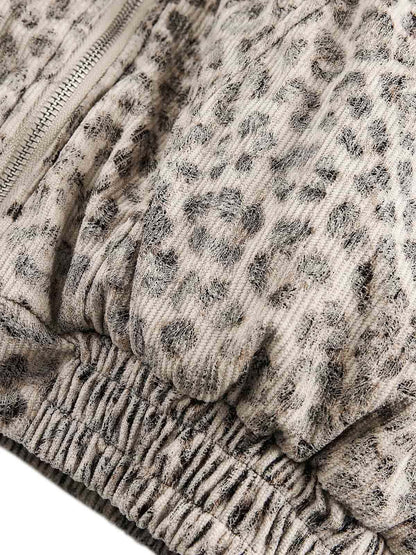 Cheetah Print Mink Fur Hooded Jacket - 2270